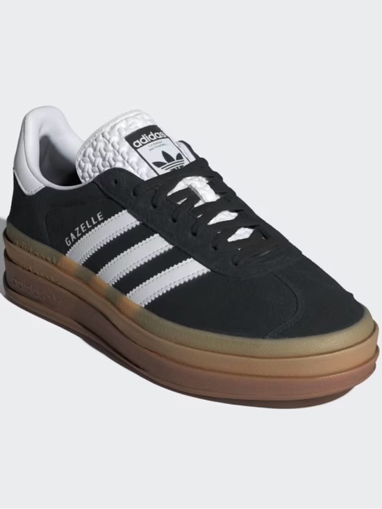 adidas Shoes - adidas Gazelle Women's Black and White Sneakers with Brown Gradient Sole